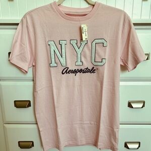 Aeropostale NYC Aero Graphic Short Sleeve Tee Shirt T-Shirt NWT Size XS Pink